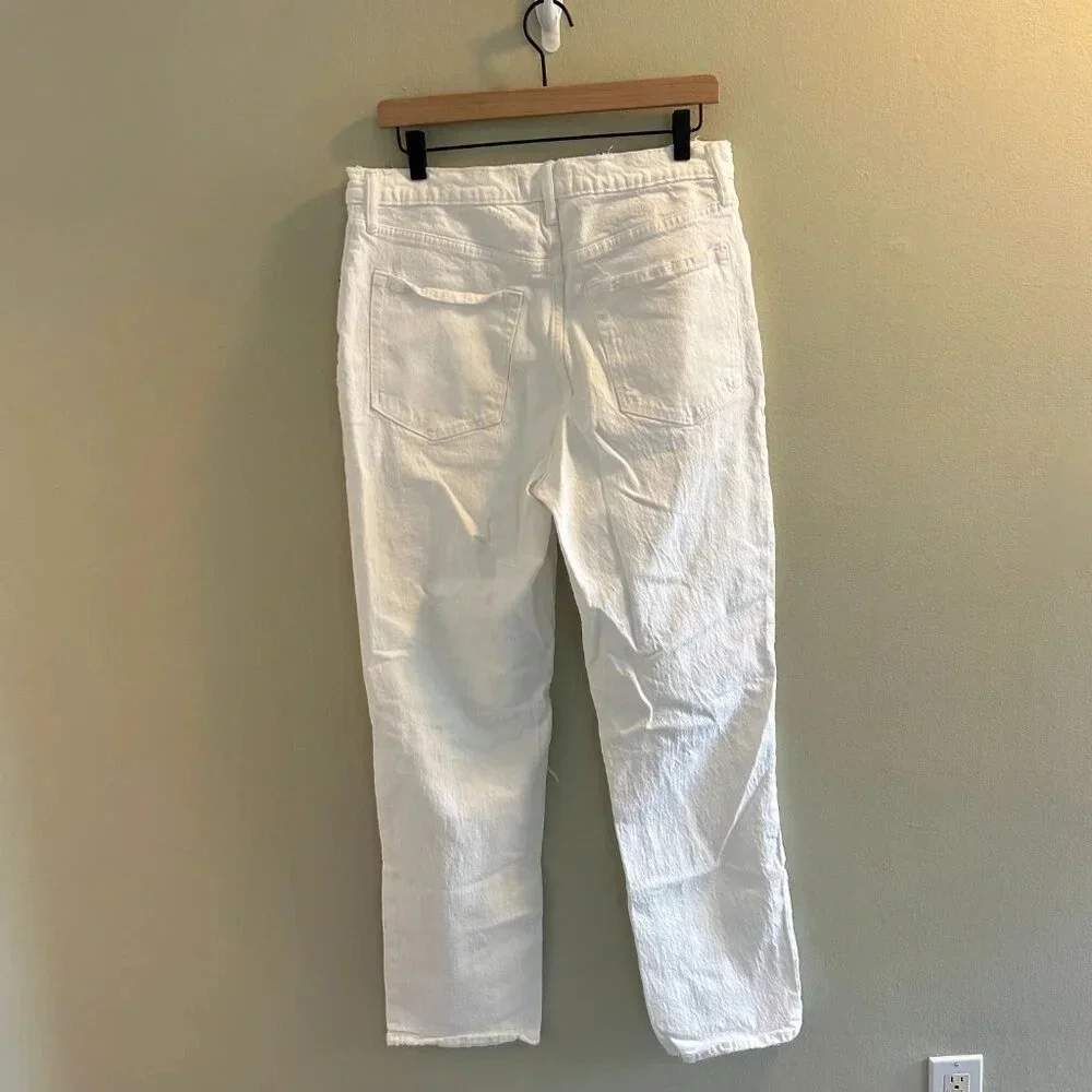 Abercrombie 90s Straight Ultra High Rise White Jeans Womens Size 32 14 Long - Picture 7 of 8